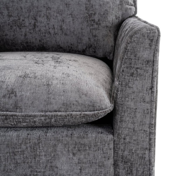 English Elm 360° Swivel Club Chairs Set of 2 Mid-Century Chenille Upholstered Living Room Seating Grey W1361S00104