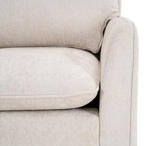 English Elm 360° Swivel Club Chairs Set of 2 Mid-Century Chenille Upholstered Living Room Seating Beige W1361S00105