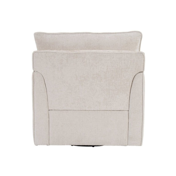 English Elm 360° Swivel Club Chairs Set of 2 Mid-Century Chenille Upholstered Living Room Seating Beige W1361S00105