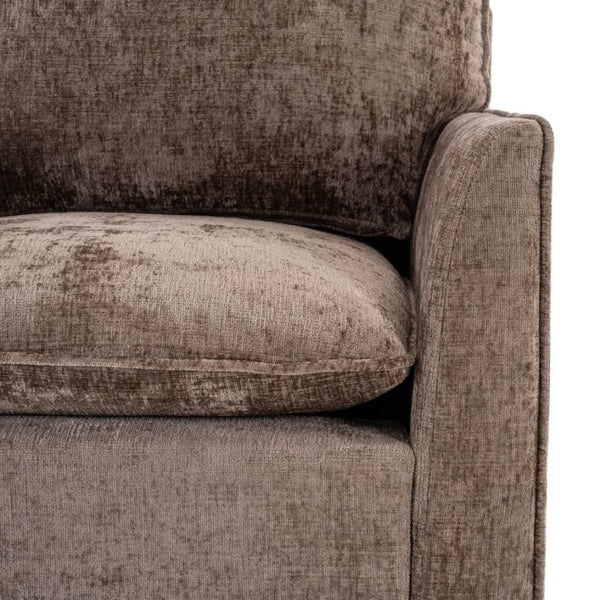 English Elm 360° Swivel Club Chairs Set of 2 Mid-Century Chenille Upholstered Living Room Seating Brown W1361S00106