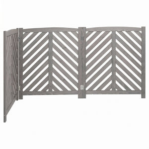 English Elm Air Conditioner Cedar Wood Slatted Privacy Screen Freestanding Outdoor Enclosure 3 Panel Gray W1390P503112