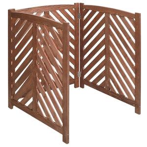 English Elm Air Conditioner Cedar Wood Slatted Privacy Screen Freestanding Outdoor Enclosure 3 Panel Brown W1390P503115