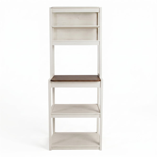 English Elm 23.62 Inch Five Tier Farmhouse Kitchen Bakers Rack with Coffee Bar and Open Shelving W1412P230429