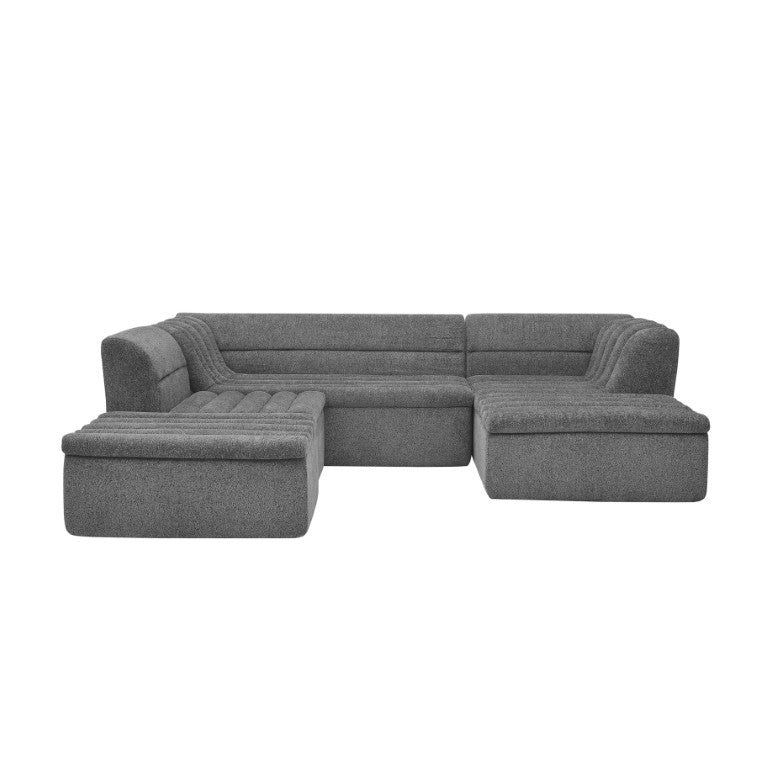 English Elm Spare Parts Chenille Modular Sectional Sofa Sleeper for Modern Living Rooms Grey Fabric W1413P298059