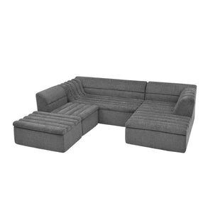 English Elm Spare Parts Chenille Modular Sectional Sofa Sleeper for Modern Living Rooms Grey Fabric W1413P298059