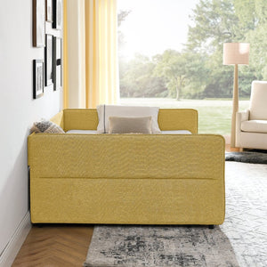 English Elm Spare Parts Striped Upholstered Daybed with Storage Drawers for Bedroom Lounge W1413P409948