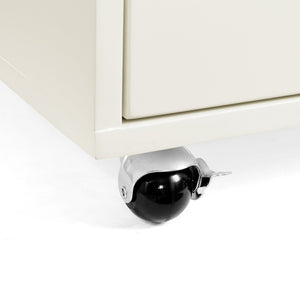 English Elm High-gloss Lacquered Rolling Lift Top End Table with Built-in Charging and Lockable Casters White W1413P447451