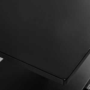 English Elm High-gloss Lacquered Rolling Lift Top End Table with Built-in Charging and Lockable Casters Black W1413P447452