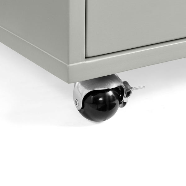 English Elm High-gloss Lacquered Rolling Lift Top End Table with Built-in Charging and Lockable Casters Grey W1413P447453