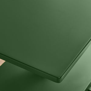 English Elm High-gloss Lacquered Rolling Lift Top End Table with Built-in Charging and Lockable Casters Green W1413P447454