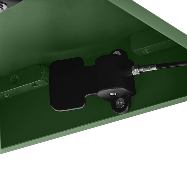 English Elm High-gloss Lacquered Rolling Lift Top End Table with Built-in Charging and Lockable Casters Green W1413P447454