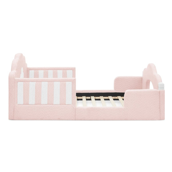 English Elm Spare Parts Tufted Upholstered Daybed with Storage Drawers Mid-Century Nailhead Design Pink Boucle W1413P500645