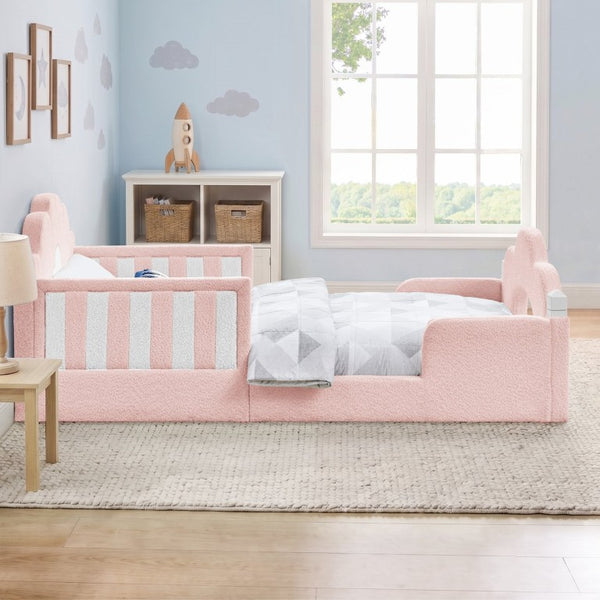 English Elm Spare Parts Tufted Upholstered Daybed with Storage Drawers Mid-Century Nailhead Design Pink Boucle W1413P500645