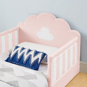 English Elm Spare Parts Tufted Upholstered Daybed with Storage Drawers Mid-Century Nailhead Design Pink Boucle W1413P500645