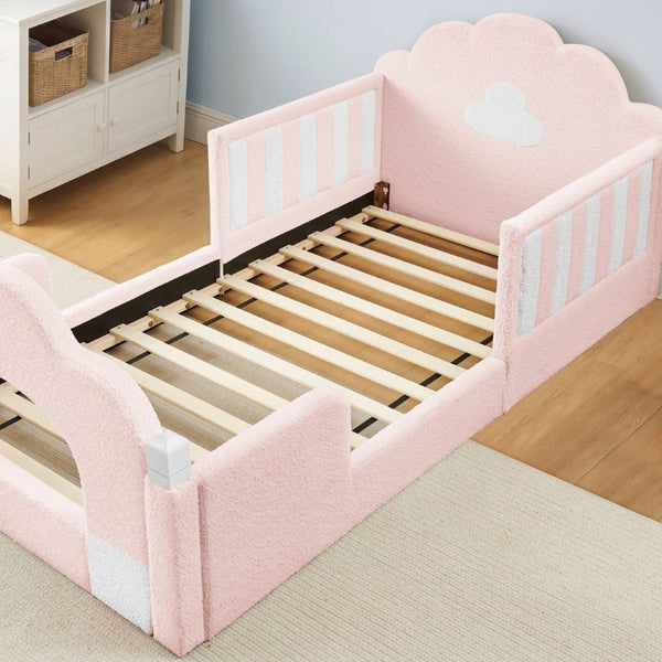 English Elm Spare Parts Tufted Upholstered Daybed with Storage Drawers Mid-Century Nailhead Design Pink Boucle W1413P500645