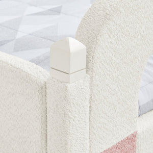 English Elm Spare Parts Tufted Upholstered Daybed with Storage Drawers Mid-Century Nailhead Design White Boucle W1413P500646