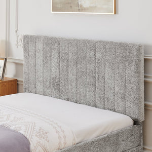 English Elm Full Size Chenille Upholstered Daybed with Pull Out Trundle for Guest Rooms Gray W1413S00206