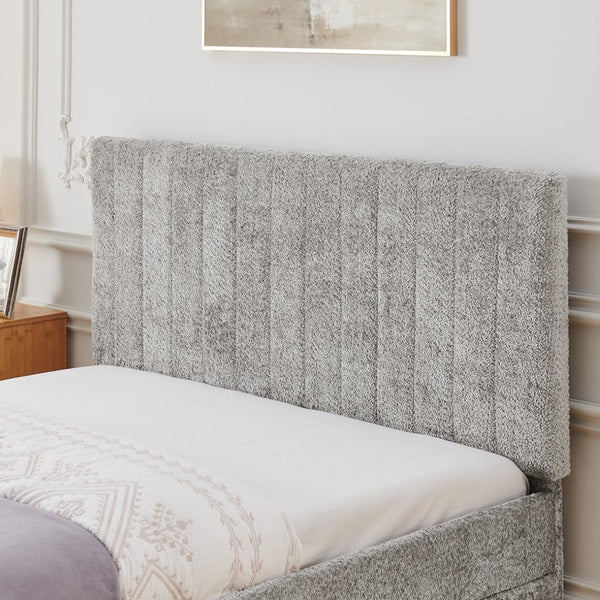 English Elm Full Size Chenille Upholstered Daybed with Pull Out Trundle for Guest Rooms Gray W1413S00206