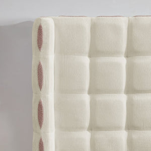 English Elm King Wingback Storage Bed Chenille Upholstered Gas Lift Platform with Tufted Headboard White W1413S00213
