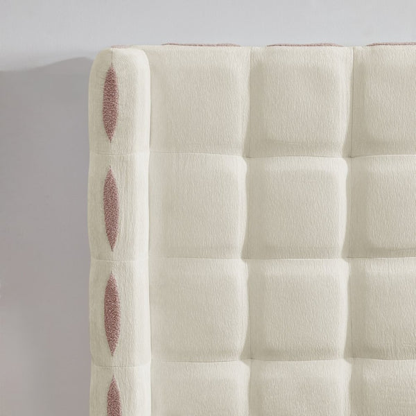 English Elm King Wingback Storage Bed Chenille Upholstered Gas Lift Platform with Tufted Headboard White W1413S00213