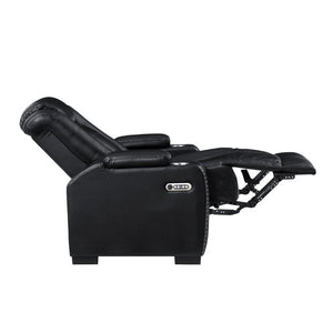 English Elm Home Theater Power Recliner with LED Lighting USB Charging and Adjustable Lumbar Support W1417P194450