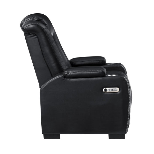 English Elm Home Theater Power Recliner with LED Lighting USB Charging and Adjustable Lumbar Support W1417P194450