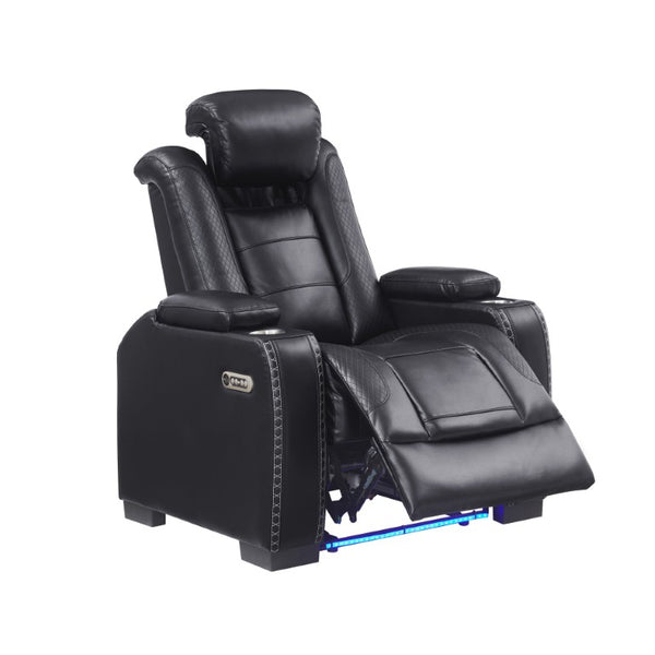 English Elm Home Theater Power Recliner with LED Lighting USB Charging and Adjustable Lumbar Support W1417P194450