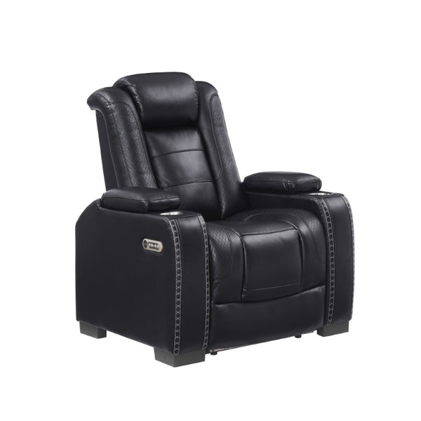 English Elm Home Theater Power Recliner with LED Lighting USB Charging and Adjustable Lumbar Support W1417P194450