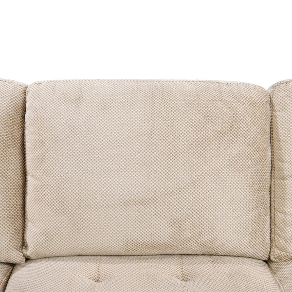 English Elm 123" U-shaped Modular Sectional with Sleeper Bed Storage Chaise Beige Upholstered Couch W1417S00005