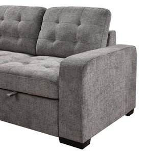 English Elm 149" Chenille U-shaped Sectional Sofa with Dual Sleeper Pull-out Beds Tufted Living Room Ebony - A W1417S00122