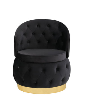 English Elm 360 Swivel Velvet Barrel Chair with Hidden Storage for Living Room or Bedroom W1420P198927