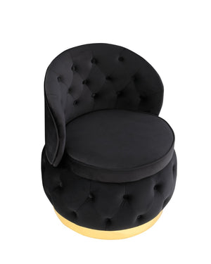 English Elm 360 Swivel Velvet Barrel Chair with Hidden Storage for Living Room or Bedroom W1420P198927