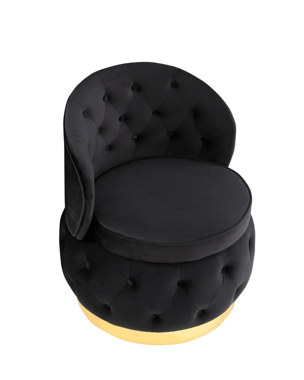 English Elm 360 Swivel Velvet Barrel Chair with Hidden Storage for Living Room or Bedroom W1420P198927