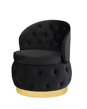 English Elm 360 Swivel Velvet Barrel Chair with Hidden Storage for Living Room or Bedroom W1420P198927