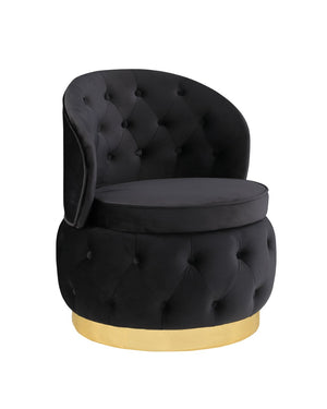 English Elm 360 Swivel Velvet Barrel Chair with Hidden Storage for Living Room or Bedroom W1420P198927