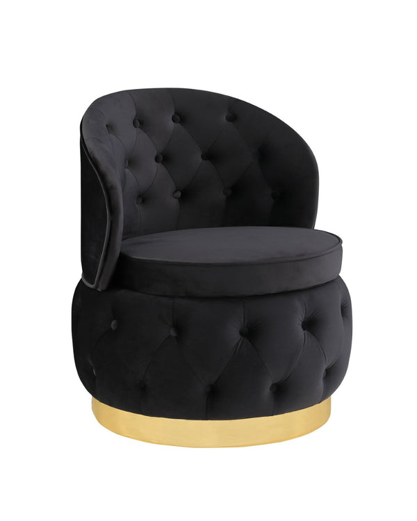 English Elm 360 Swivel Velvet Barrel Chair with Hidden Storage for Living Room or Bedroom W1420P198927