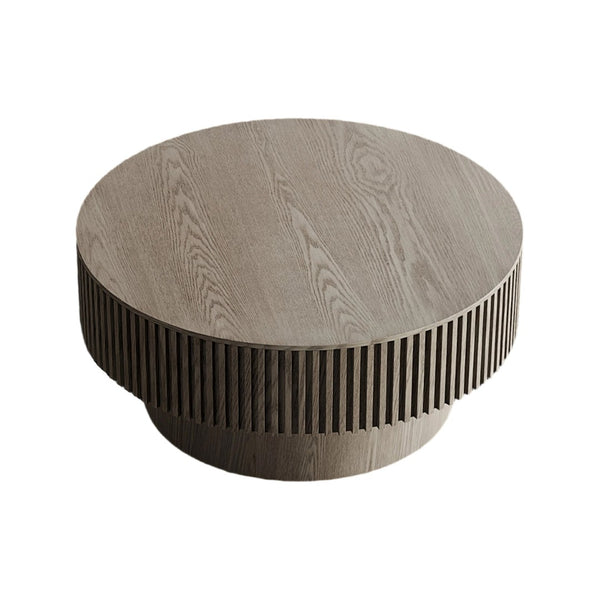 English Elm 31.5 Inch Round Lift Top Coffee Table Wood Veneer Hidden Storage Modern Grey W1435P322016