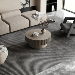 English Elm 31.5 Inch Round Lift Top Coffee Table Wood Veneer Hidden Storage Modern Grey W1435P322016