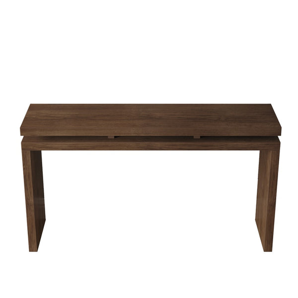 English Elm 60'' Farmhouse Console Table Distressed Solid Wood Two Open Shelves Entryway Accent W1445P482274
