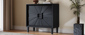 English Elm Mid-century Sunburst Credenza with Tapered Legs and Adjustable Shelf for Small Spaces W1445P492494