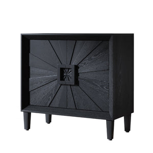 English Elm Mid-century Sunburst Credenza with Tapered Legs and Adjustable Shelf for Small Spaces W1445P492494