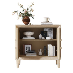 English Elm Mid-century Sunburst Credenza with Tapered Legs and Adjustable Shelf for Small Spaces Antique Natural W1445P492495