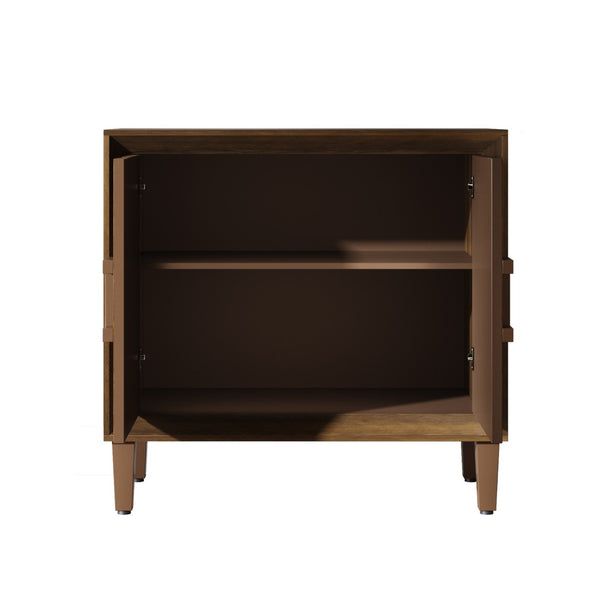 English Elm Mid-century Sunburst Credenza with Tapered Legs and Adjustable Shelf for Small Spaces Antique Brown W1445P492496