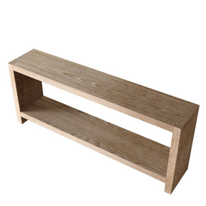English Elm 63-inch Farmhouse Sofa Table Two Tier Wood Veneer Entryway Console for Living Room Natural+Rustic W1445P502627