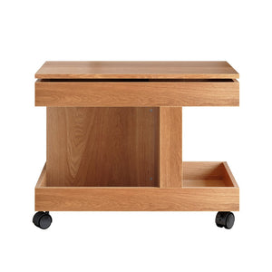 English Elm Small Rolling Coffee Table with Rotating Top Two Tier Shelf for Living Room Bedroom W1445P513973