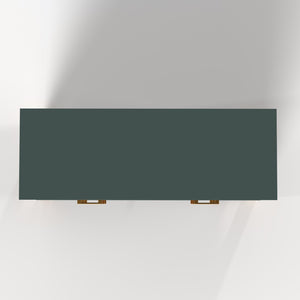 English Elm 6-drawer Double Dresser Solid Wood Legs Mid-century Modern Blue Bedroom Storage Chest W1445S00004