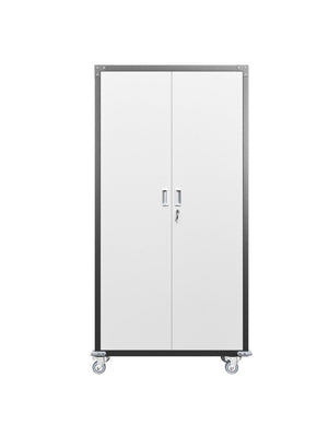 English Elm Garage Steel Cabinet on Wheels with Locking Doors and Four Adjustable Interior Shelves W1505S00003