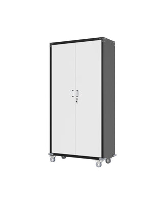English Elm Garage Steel Cabinet on Wheels with Locking Doors and Four Adjustable Interior Shelves W1505S00003