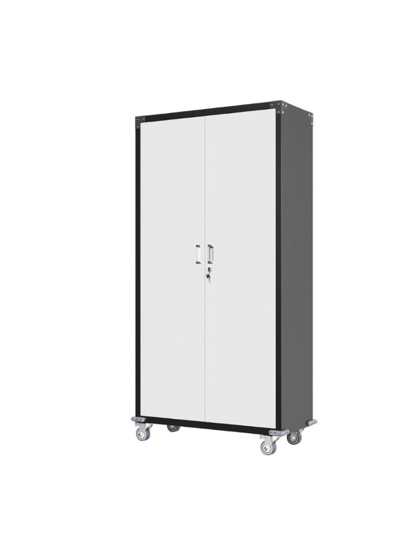 English Elm Garage Steel Cabinet on Wheels with Locking Doors and Four Adjustable Interior Shelves W1505S00003
