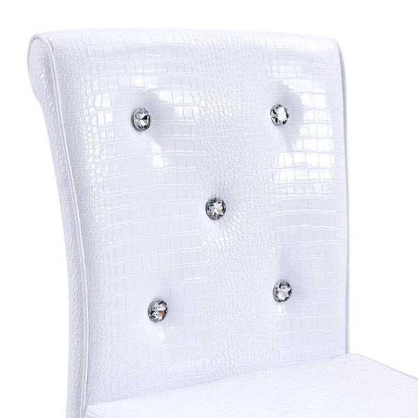 English Elm A Set of 2 Glam Faux Alligator Pvc Barstools with Crystal Buckle Accents for Home Bar W1512P491630